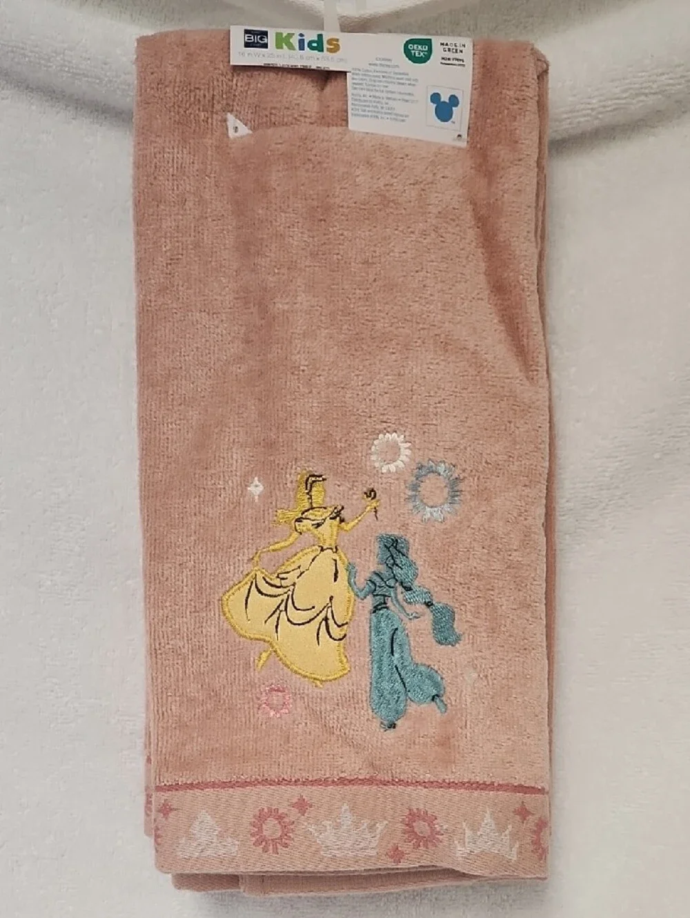 Disney Pink Princess Embroidered Hand Towel with Blue Dress Motif
